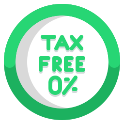 libre de impuestos icono