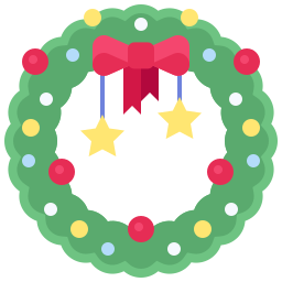 Christmas wreath icon