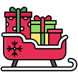 Santa claus sled icon