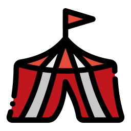 Circus tent icon