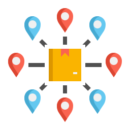 red de distribución icono