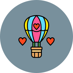 Hot air balloon icon