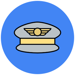 sombrero de piloto icono
