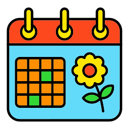 calendario de primavera icono