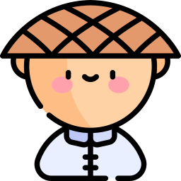 sombrero de bambú icono