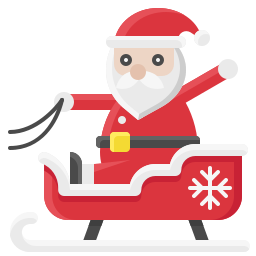 Santa claus sled icon