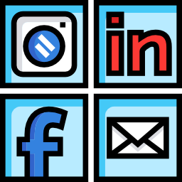 medios de comunicación social icono