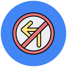 No turn left icon