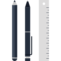 righello e matita icona