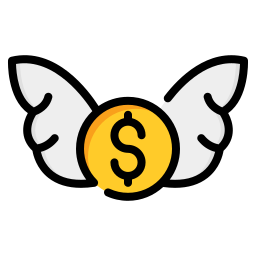 Flying money icon