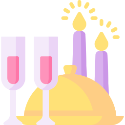 Romantic dinner icon