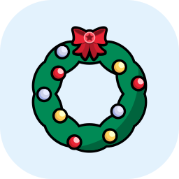 Christmas wreath icon