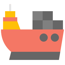 bateau cargo Icône