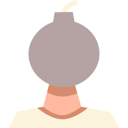 Bomb head man icon