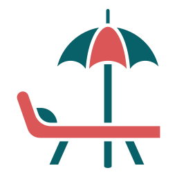 Beach umbrella icon