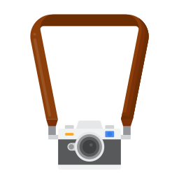 cinturino per fotocamera icona
