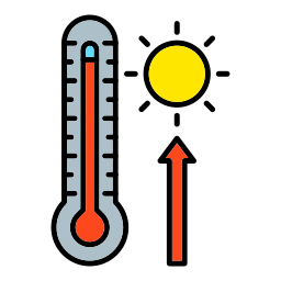 hoge temperatuur icoon
