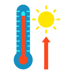 hoge temperatuur icoon