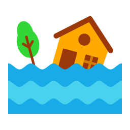 Überflutetes haus icon
