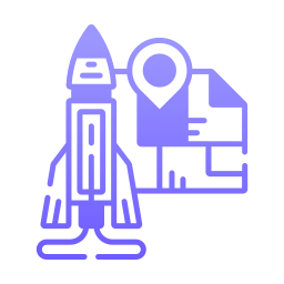 Rocket ship launch icon