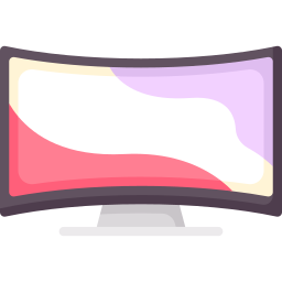 monitor curvo icono