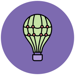 Hot air balloon icon