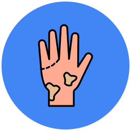 Loss of color in fingers icon