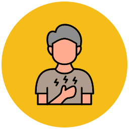 dolor o presión en el pecho icono