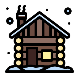 Cabaña de madera icono