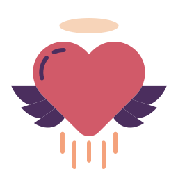 asas de coração Ícone