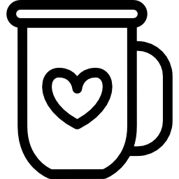 tazza da caffè con cuore icona