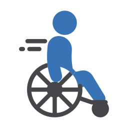 coureur en fauteuil roulant Icône