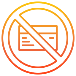 sin tarjeta de crédito icono