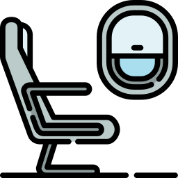 asientos de avión icono