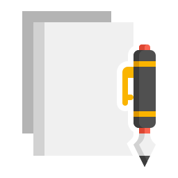 Ручка и бумага иконка