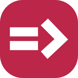Equal to greater than symbol icon