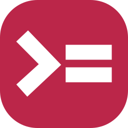 Equal to greater than symbol icon