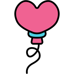 Heart balloon icon