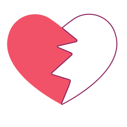 Broken heart icon