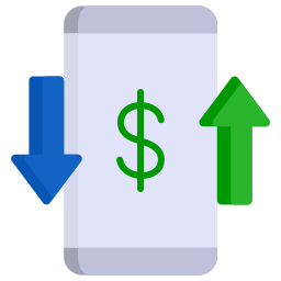 Transaccion monetaria icono