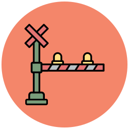 Railroad crossing icon