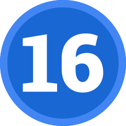 número 16 icono