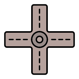 intersección de carreteras icono