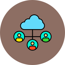 partage dans le cloud Icône