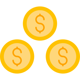 monedas de dolar icono