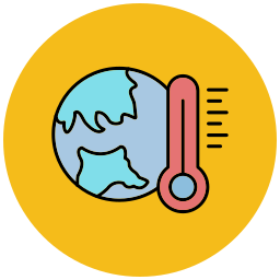 il riscaldamento globale icona
