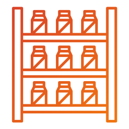 Well-stocked shelves icon