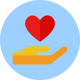 Hand heart icon