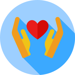 Hand heart icon