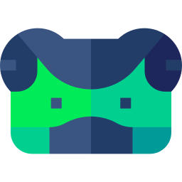 Green and black poison frog icon